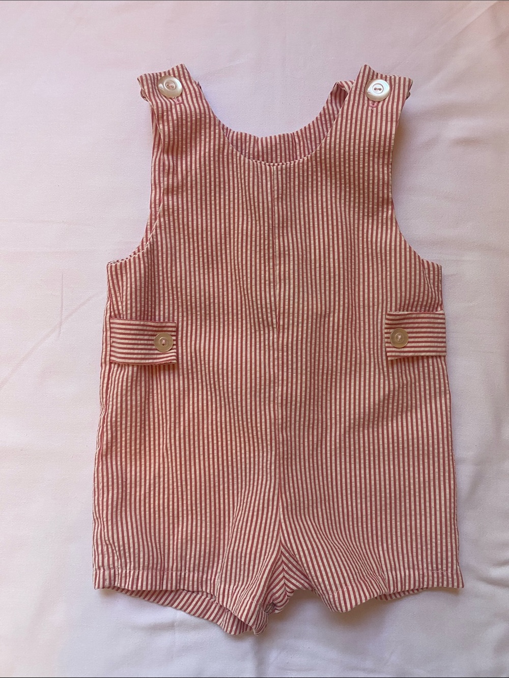 Vintage Royal Heir Red Seersucker Shortall